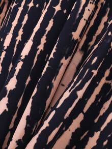 Damen Batik Kaftan Maxi-Kleid mit V-Ausschnitt und Fledermausärmeln, Boho Strand-Bikini-Cover-Up, große Größen, Loungewear für Hochzeit, Urlaub, Frühling und Sommer - Aprikosenfarben - Übersicht 2
