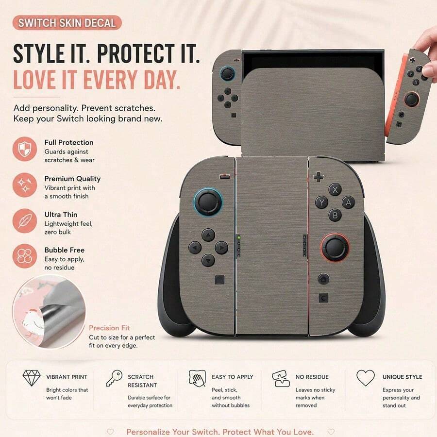 Pattern Fashion Creative Protective Film, Say Goodbye To Scratches, Bare-Handed Feel Sticker Suitable For Switch 2 Controller Body, Controller Creative Protective Film - View 1
