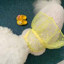 Summer New Breathable Mesh Dress, Small Dog Teddy Bichon Pet Cat Camisole Dress - Yellow - View 5