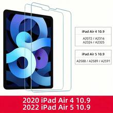 3pcs 9H Tempered Glass Screen Protector For IPad Air 4/Air 5 10.9 Inch (2020/2022), A2324/A2072/A2316/A2588/A2591, High Definition Anti-Scratch Anti-Fingerprint Film - Clear - View 4