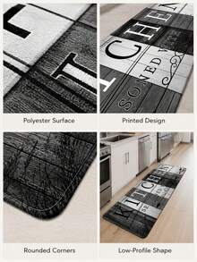Farmhouse Rustic Kitchen Anti-Fatigue Mat, Black White Wood Grain Non-Slip Kitchen Floor Rug, Waterproof Stain Resistant Runner Mat For Kitchen Sink, Laundry Room And Home - A - View 10