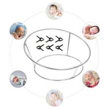 Newborn Photography Posing Stand, Stainless Steel Newborn Photoshoot Stand With 6 Clamps, Infant Photoshoot Background Station For Infant Boys Girls - Silver - View 5