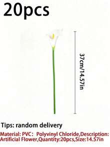 20pcs White Artificial Flowers, Silk Calla Lilies, 34cm Length, Suitable For Mother's Day, Easter, Home, Kitchen, Wedding Decoration - Ideal For Wedding Decor, Bridal Backdrop Props, Bouquets, Corsages, Wrist Flowers, Wedding Arches, Party Decoration, Gift Decoration, Restaurant Centerpieces - White - View 15