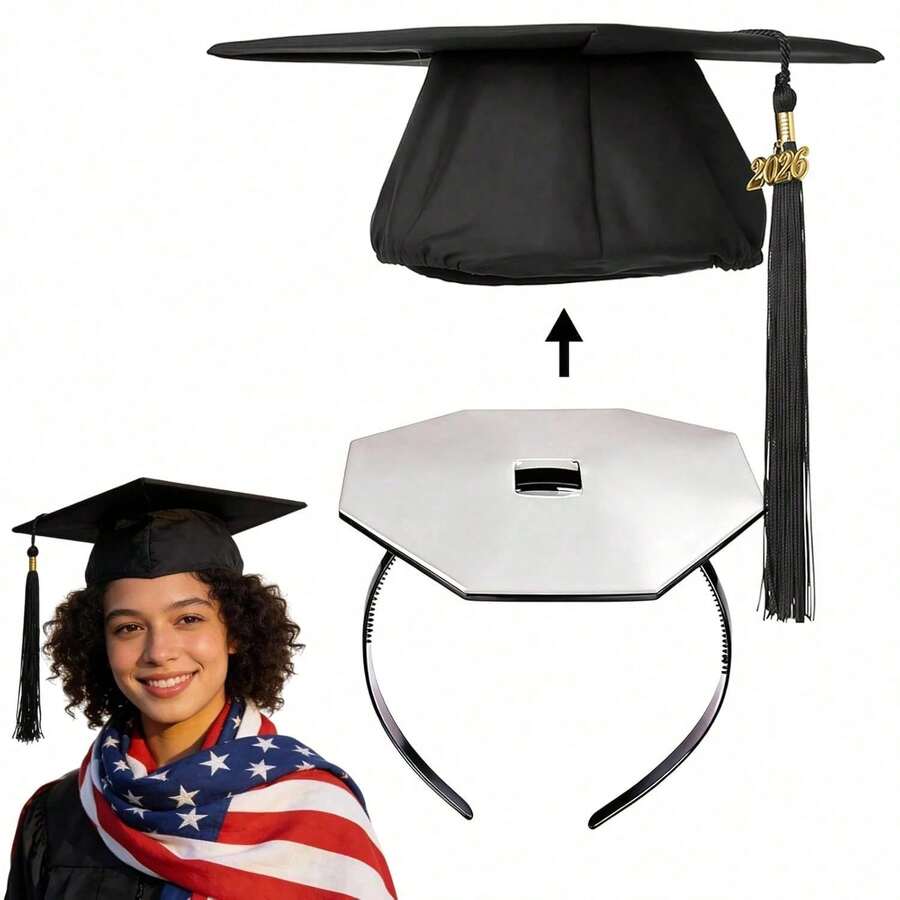 1PC/Graduation Cap Headband For Men & Women, Anti-Slip Soft Elastic Hat Band, Ceremony Anti-Slip, Graduation Gown - Multicolor - View 1