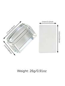 Square Transparent Silicone Nail Stamp Set, High Transparency, Alcohol-Wipeable, Suitable For Large Steel Plates. Includes A Rectangular Gel Nail Stamp, A Scraper, And A Replacement Silicone Stamp Head. - Clear - View 9