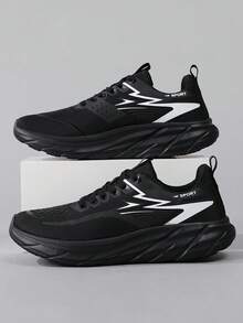 Herren 2026 Neue minimalistische klassische lässige bequeme Mode Sneaker - atmungsaktiv, stilvolle High Street Low-Top Schuhe, Schnürung, atmungsaktives Mesh, Ganzjahres-Tragekomfort, Stoffobermaterial, EVA-Sohle, leichte flache vielseitige Herren Sportschuhe, Studentenschuhe, schwarze Schuhe, Outdoor Wandern Straße Ganzjahres geeignet, leichte strapazierfähige Trainings- und Laufschuhe - Schwarz - Übersicht 2