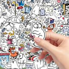 50pcs Cute & Funny Simon's Cat Animation Cartoon Decorative Notebook Stickers - Simon's Cat-1965X - View 7