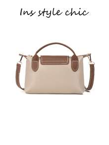 Practical And Stylish Handbag. The Compact Bag Shape And Classic Color Scheme Make It An Elegant Choice For Any Occasion, Combining Timeless Design With Everyday Convenience. - Khaki - View 4