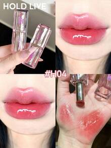 HOLD LIVE 水光晶透鏡面亮澤固色唇凍 H04 甜芭樂粉 - H04 Bale Pink Lipstick - 查看 1