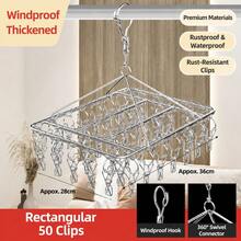 Tendedero multifuncional con múltiples pinzas para calcetines, ropa interior y ropa, para balcón y baño, organizador de almacenamiento, percha de lavandería portátil para interior y exterior, plegable, extensible y diseño ahorrador de espacio, accesorio esencial para el hogar - Ver 8