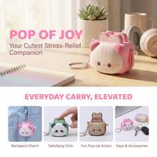 Cute Cartoon Mini Toaster Fidget Toy Keychain, Hand Crank Pop-Up Toast Machine Bag Charm Key Ring Gift - Unisex - View 6
