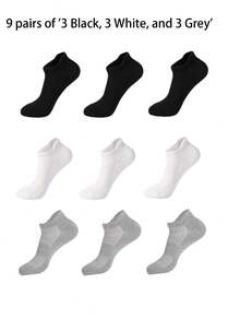 5 Pairs Women's Short Breathable Moisture-Wicking Sports Socks, White, Black And Gray - Multicolor - View 18