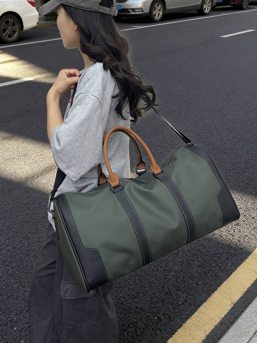 1件大容量旅行托特包，類皮革材質手提包，健身瑜伽訓練運動包，多功能旅行收納包，便攜輕量耐用旅行行李包，乾濕分離，返校季學生用品包，節日禮物