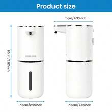 DONASIRA 380ml Capacity Electric Automatic Infrared Sensor Soap Dispenser, Touchless Quick Liquid Soap Pump For Home, Washroom, Kitchen, Type-C Rechargeable, IPX5 Waterproof, 4 Adjustable Foam/Liquid Flow Levels, Suitable For Public Places Like Malls, Hotels, Schools And Hospitals, New Spring Release - Multicolor - View 4