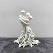 1件收藏級藝術雕塑靈魂融合情侶雕像，婚禮季節收藏禮品，新婚家居裝飾，抽象愛意藝術品，臥室床頭裝飾，塑料材質，無需用電 - 多色 - 查看 8