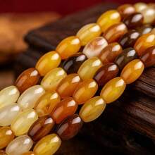 8x12mm AA Natural Stone Rice Shape Brown Yellow Agate Loose Spacer Beads For Jewelry Making DIY Gorgeous Bracelets Necklace Accessories For Gifts - Beads - View 5