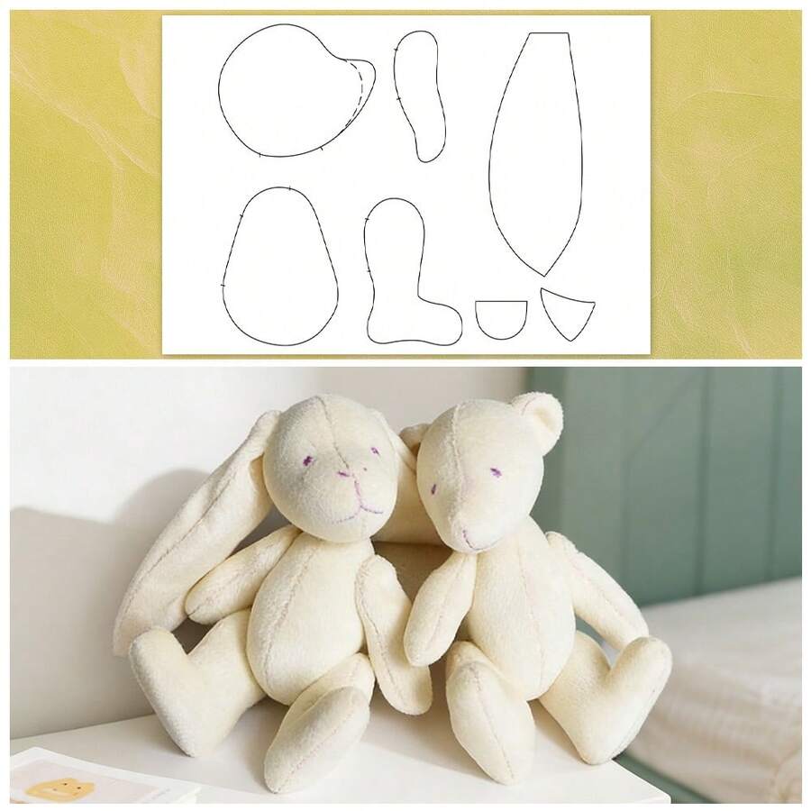 1件 DIY 手作泰迪熊娃娃圖紙,手作娃娃模板,適合初學者的簡單縫製圖紙,簡單 DIY 模板(僅含縫製模板,不含娃娃,不含縫製材料包) - 小熊CR490 - 查看 1