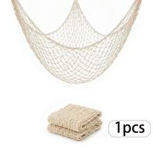 Party Fish Net Decoration - 100 * 200 Cm Fishing Net Decorative Net For Wall Photo Hanging Nautical Fishing Net Tablecloth Decoration Ocean Theme Birthday Party Rope Net - Beige - View 12
