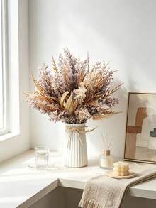 1PC Bohemian Style Artificial Reed And Willow Leaf Bundle, Perfect For Weddings, Tabletop Decoration, Bridal Styling And Home Decoration, Event Decoration, Outdoor Decoration, Holiday Decoration, Valentine's Day Gifts, DIY Floral Arrangement - Purple - View 7