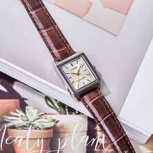 Casio Jam Tangan Wanita Rench Retro Warna Emas Champagne Bentuk Persegi Kecil, Tali Kulit, Tahan Air 30m, Jam Tangan Quartz, Gaya untuk Perjalanan Sehari-hari - Satu-Ukuran - View 7