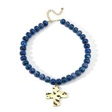 Collar de Cruz con Cuentas Personalizado de Moda para Mujer, Collar con Colgante de Cruz con Cuentas, Collar de Cuentas Estilo Bohemio para Mujer, Joyería de Regalo para Uso Diario y Fiestas - Multicolor - Ver 1