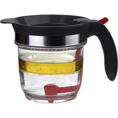Fat Separator With Bottom Release, 4 Cup Or 1000ml Gravy Separator For Cooking With Oil Strainer, Kitchen Gadgets Grease Separator, Fat Skimmer For Gravy Sauces And Other Liquids