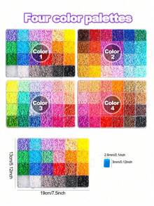 24/48/72 Colors Perler Beads 2.6mm Bead Craft Kit, Includes 1 Pegboard, Ironing Paper, Keychain, Tray, Tweezers, Suitable For DIY Jewelry, Pixel Art, Handicraft Decoration And Creative Projects, Christmas Gift - Multicolor - View 5
