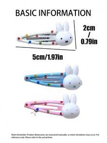MIFFY Official Cute Kawaii Polka Dot Rabbit Hair Clips Sweet Cartoon Bangs Side Clip Barrettes Hair Accessories Ladies Girls Gift 2026 Viral T - Multicolor - View 4