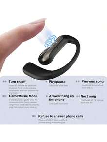 Open Ear Wireless Bluetooth Earbuds, High Fidelity Stereo In-Ear Headphones, Secure Fit, Lightweight Design, Long Battery Life, Comfortable Sports Earphones, Suitable For Music, Gaming, Calls And Commuting - View 3