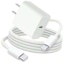 Set Pengisi Daya Cepat USB-C PD 20W, Kabel Data Type-C ke C Nilon Kepang 1/2/3 Meter, Colokan Pengisi Daya Dinding Portabel Ringkas, Kompatibel dengan iPhone 17 16 15, Kompatibel dengan S26-S20 - Steker Tipe AS A (110-127V) - View 13