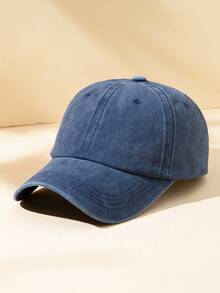 3pcs Unisex Solid Color Outdoor Casual Fashion Adjustable Washed Baseball Caps - 3 Pieces Navy Blue - View 2