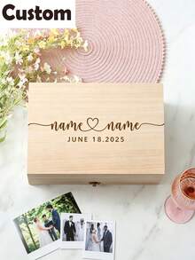 Custom Wedding Memory Keepsake Box | Custom Bridal Shower Gift, Engagements Gift For Him, Her, Custom Bride & Groom Marriage Day Box, Gifts For Weddin - Multicolor - View 6