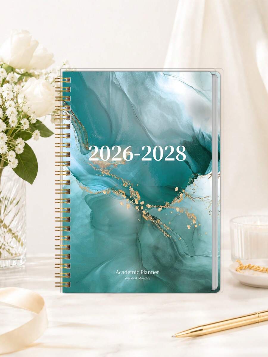 Trees مخطط شهري 2026-2028 بحجم A5، مخطط أكاديمي لمدة 24 شهر من يوليو 2026 إلى يونيو 2028، تقويم نظرة عامة شهرية وقسم ملاحظات، دفتر عودة إلى المدرسة للطلاب والمعلمين والمستلزمات المكتبية - A - مشاهدة 1