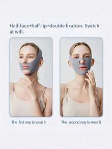 1pc 360° V-Shaped Lifting & Firming Face Mask - Unisex, Adjustable V-Shaped Design, Reusable, No Electricity Required, Sleep Skincare Accessory, Breathable Polyester Fabric - Multicolor - View 3