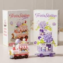 Train Series Micro Particle Building Block Toy Model Assembly Plug-In Cute Cartoon DIY Desktop Decoration Ornament Gift - Multicolor - View 7