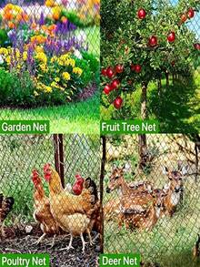 1 Set Jaring Burung Tebal (7,5m x 15m), Cocok untuk Kandang Ayam, Tanaman Hijau, dan Kebun Sayur - Terbuat dari Bahan Jaring PVC Tahan Lama, Perlindungan Komprehensif untuk Habitat Ternak dan Unggas, Jaring Ternak Luar Ruangan yang Dapat Digunakan Kembali, Mencegah Burung, Rusa, dan Tupai, Menggabungkan Fungsi Perlindungan Burung di Taman dan Perlindungan Taman, Berbentuk Indah, Kuat dan Tahan Lama - Hitam - View 5