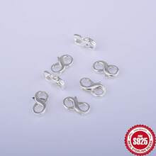 3pcs/Bag S925 Sterling Silver Jewelry Accessories, Figure 8 Double-Ended Spring Clasp, Connector, Suitable For DIY Jewelry, Beaded Bracelet Clasp, 925 Silver Jewelry Making Material Kit - Silver - View 2