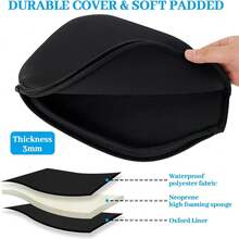 2pcs Pickleball Paddle Covers Sports Bag With Zipper Opening, Fits Most Pickleball Paddles - Grey - View 3