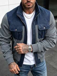 Men's Autumn/Winter Fashion Casual Jacket, Minimalist Versatile Stylish Men's Jacket - Grey - View 4