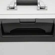 HaroldDol Set of Freistehend Aluminiumlegierung Silber Rollbarer Aktenkoffer, Abschließbarer Aktenkoffer, Rollbare Aktenbox Mit Teleskopstange Zur Aufbewahrung Wichtiger Dokumente, Verträge Und Informationen,Silber - Silber - Übersicht 9