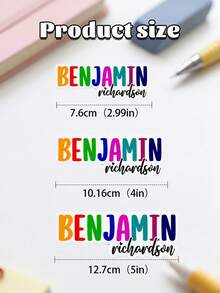 10pcs Custom Rainbow Name Stickers, Personalized Colorful Name Decals, Stickers Labels , Back To School Supplies, Water Bottles, Laptops - Multicolor - View 6