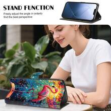 GLANDOTU Creative Colorful PU Leather Phone Wallet Protective Case Flamingo Pattern Double Fold Design With Card Slots And Card Pockets Compatible With Multiple Phone Brands And Models - Multicolor - View 2