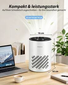 Aigostar Luftreiniger Allergiker, 4-fach HEPA-Filter & Profi-Aktivkohle gegen Rauch, Pollen, Tiergerüche, Tierhaare, 15dB Air Purifier für Raucherzimmer, Schlafmodus, Aromatherapie, Energiesparend - EU E-Typ Stecker (220-240V) - Übersicht 6