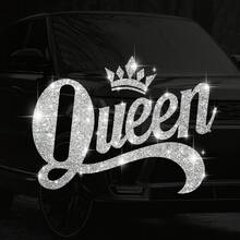 1個 CROWN QUEEN 汽車貼紙 仿鑽閃亮時尚 防水乙烯基貼花 適用於汽車、筆電、水杯、窗戶 - B銀色 - 查看 12
