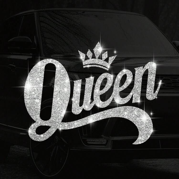 1pc CROWN QUEEN Car Stickers Imitation Drill Shines BrightlyFashion Waterproof Vinyl Decal Auto Sticker For Car Laptop Water Cup Window - B Silver - View 12