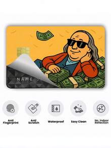 1pc Monopoly Credit Card Cover Sticker Protective Card Sleeve, Wealth Dollar PVC Material Anti-Fingerprint Durable Anti-Scratch Wear-Resistant Skin, Party Birthday Gift, Suitable For Men And Women, Small Chip Cards, Bank Cards, Credit Cards, Transit Cards, Key Cards, Student Campus Cards Personalized DIY, Privacy Protection - Multicolor - View 5