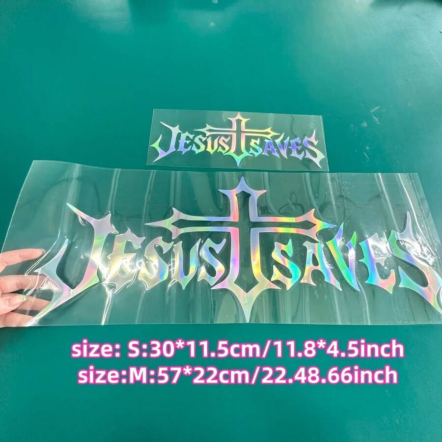1pc Car Sticker. Sticker, Save Style, Car Decal, 4 Colors Available, 2 Sizes, Body Decoration Decal, High-Stretch Vinyl, Waterproof - Laser - View 1
