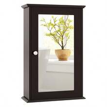 Bathroom Wall Cabinet With Single Mirror Door-Brown-XY553535 - FXCVMULHRV5LD0 - View 3