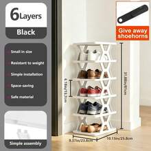 1pc Removable6/ 9 Tier Shoe Rack, Space Saving Folding Shoe Rack For Home And Dormitory, Hallway, Living Room - Separate Narrow Shoe Rack For Indoor Doorway Storage. Holds Keys, Small Photo Frames, Etc. - View 15