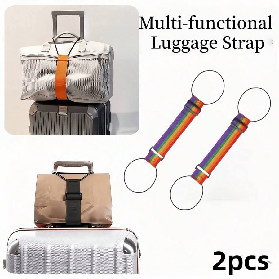 Adjustable Luggage Connector Strap, Portable Travel Binding Rope, Luggage Connector Belt, Suitable For Suitcase And Backpack Storage